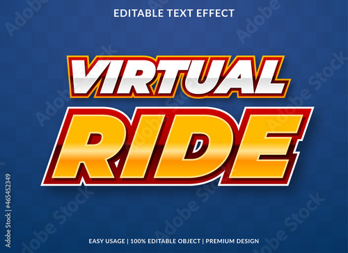 virtual ride text effect template with abstract and bold style use for business logo and brand