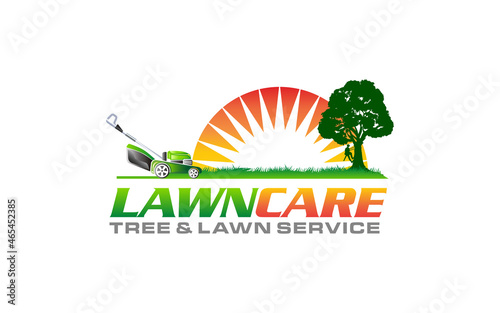 Illustration vector graphic of lawn care, landscape, grass concept logo design template-10