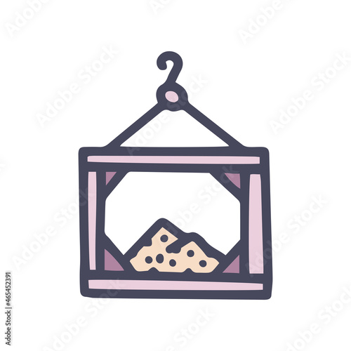 bird feeder color vector doodle simple icon
