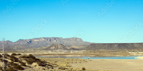 Lake for recreational boats and RVs at Elephant Butte State Park near Truth or Consequences, New Mexico