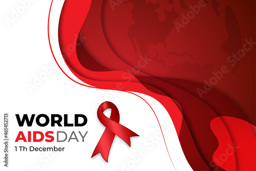 World Aids Day with stylish flat paper style design