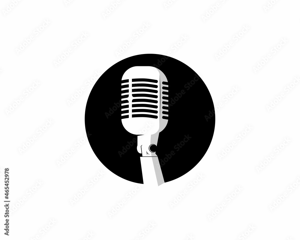 Microphone in the circle logo Microphone in the circle logo
