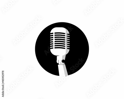 Microphone in the circle logo