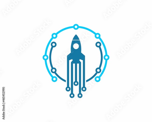 Circuit tech with rocket launch in the middle