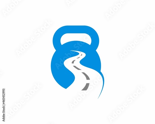 Asphalt roadway in the gym kettle bell