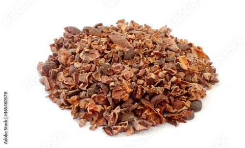 cacao nibs isolated on white background