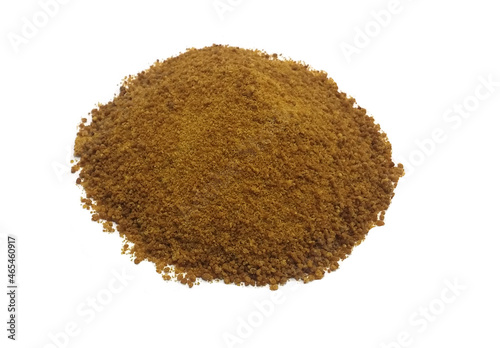 coconut flower sugar on white background
