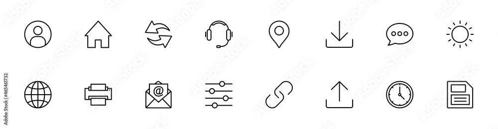 Contact us icon set. Web icon set. Website set icon vector. for computer and mobile Contact us icon set. Web icon set. Website set icon vector. for computer and mobile