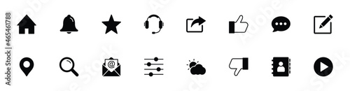 Contact us icon set. Web icon set. Website set icon vector. for computer and mobile