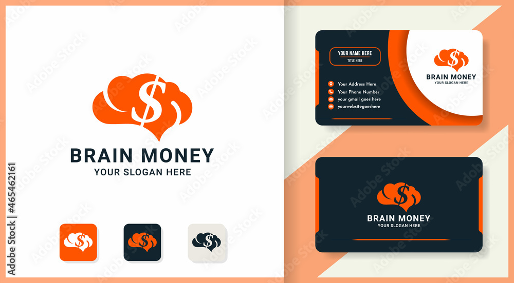 brain money logo and business card design