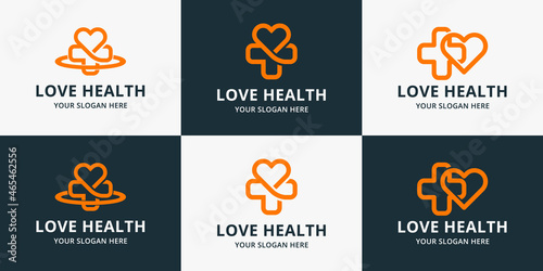 cross love logo design, inspiration logo for health, hospital, self health or wellness