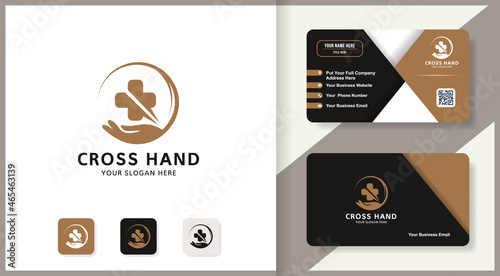 cross hand inspiration logo for wellness and health