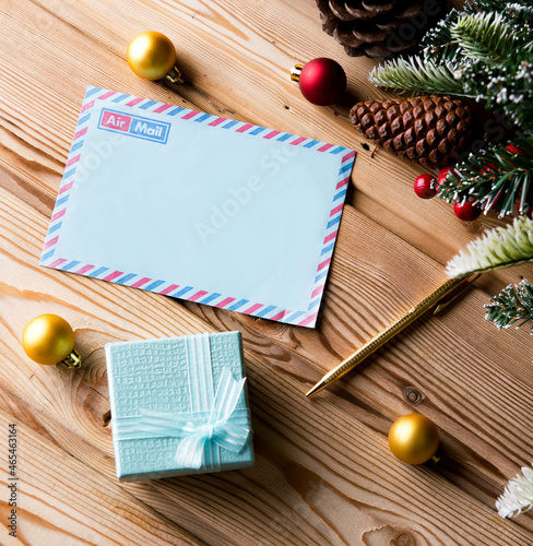 Blank message paper in christmas festive concept