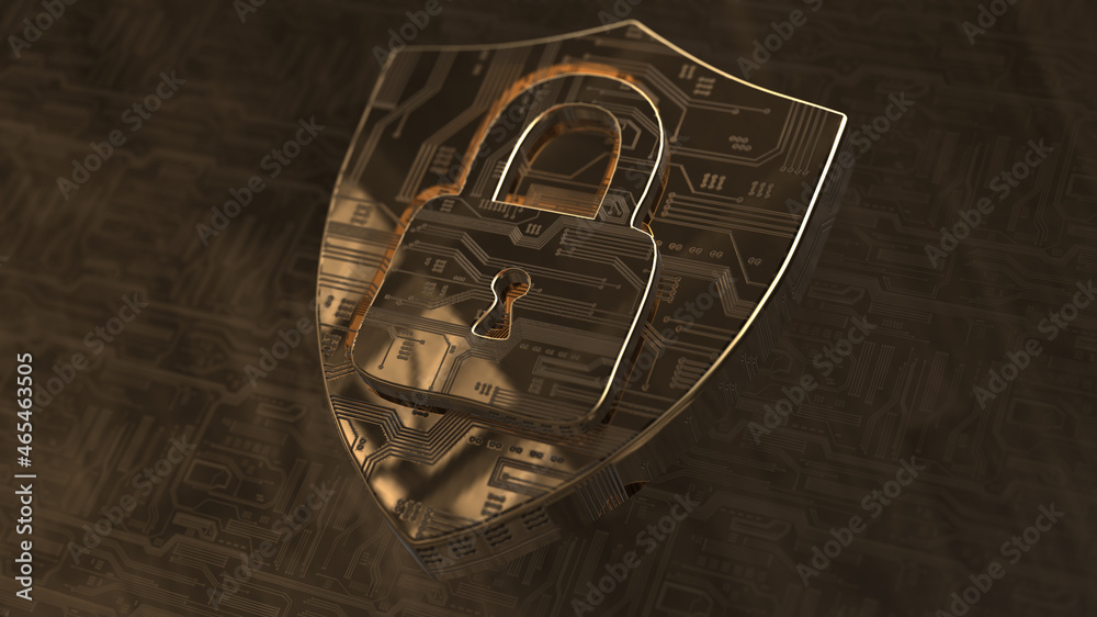 Online cybersecurity from virus attack over encrypted digital data networks - Concept illustration 3D render