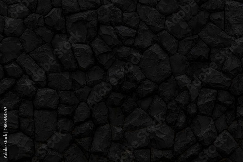 Black natural stone wall pattern and background texture