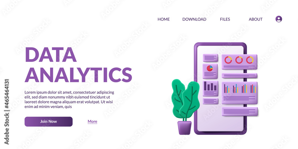 Fototapeta premium stats big Data analytics dashboard and business finance report investment or website SEO concept with 3d cute mobile phone smartphone