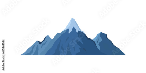 Montaña nevada. Invierto frío. Concepto de relieve de cordillera, nieve y naturaleza. Ilustración vectorial © Frank