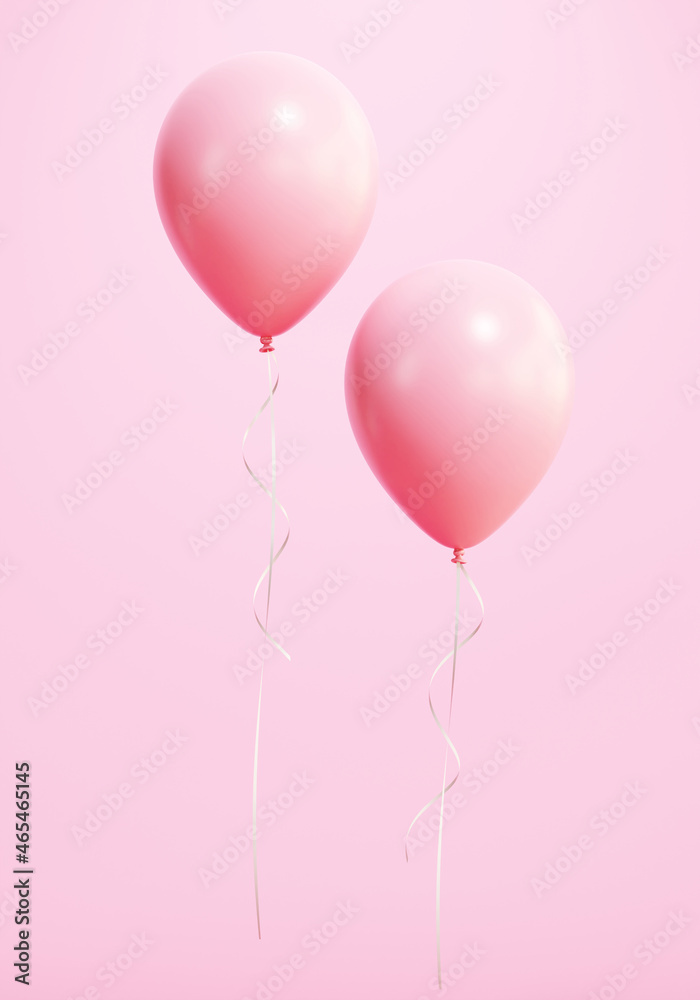 3d pink party balloons