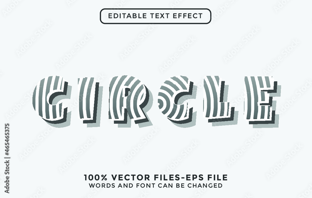 circle text. editable text effect Premium Vecto