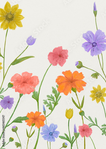 Summer floral graphic vector background in cheerful colors poster