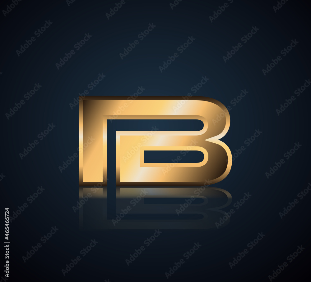 Initial 2 letter Logo Modern Simple Gold in Dark Background with Reflection IB Initial 2 letter Logo Modern Simple Gold in Dark Background with Reflection IB