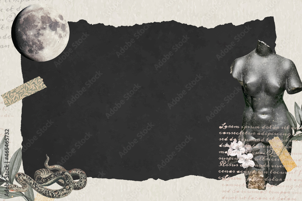 Collage wallpaper dark background, vector digital collage art - obrazy, fototapety, plakaty 
