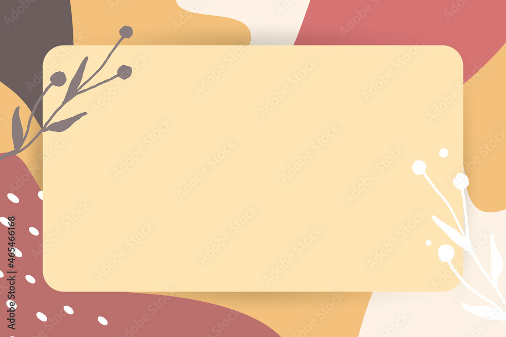 Fototapeta premium Rectangle leafy Memphis frame vector