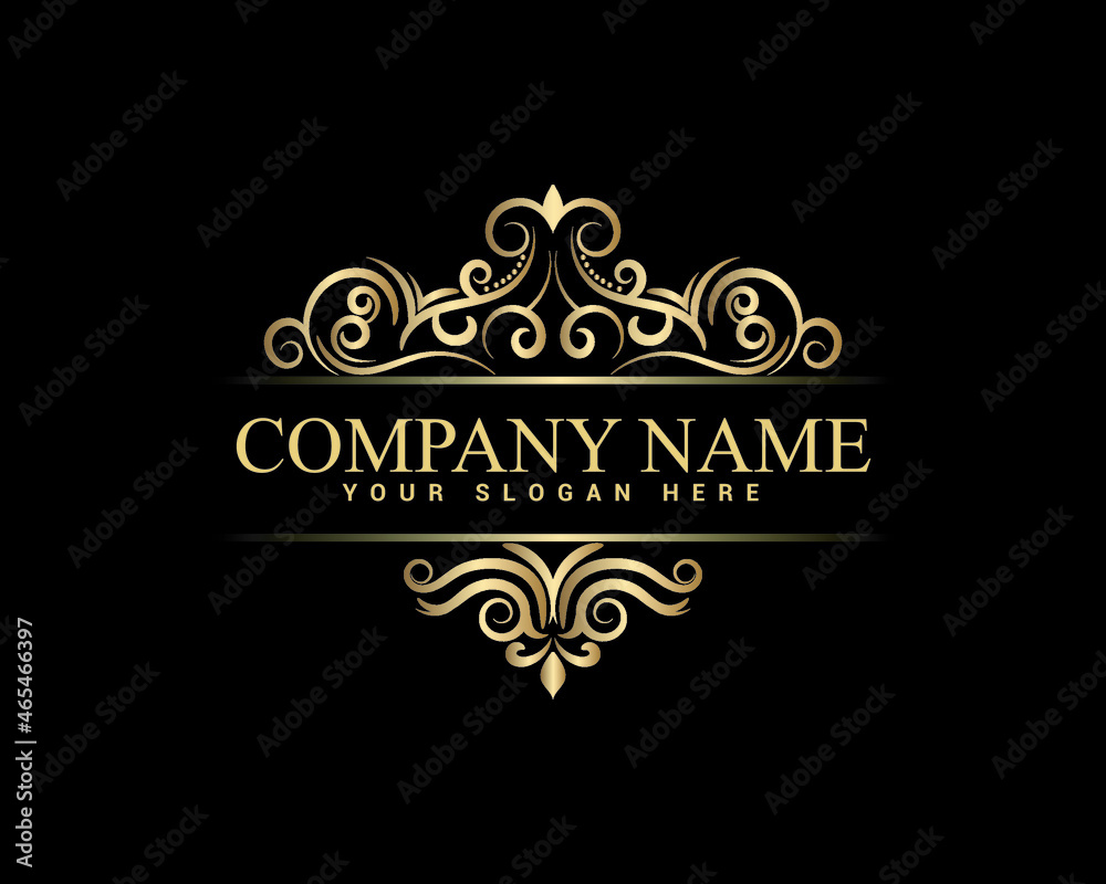 Vintage and luxury logo template Premium Vector,Royalty