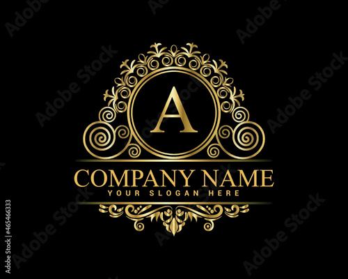 Vintage and luxury logo template Premium Vector,Royalty