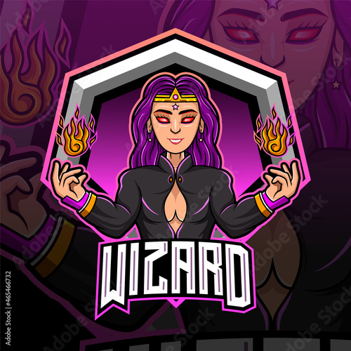 Wizard girls esport mascot logo design