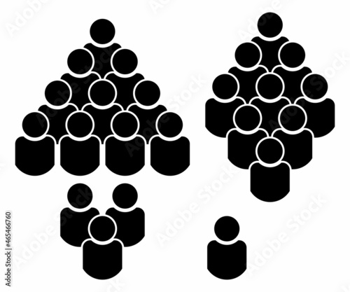 People icons arranged in group style. Infographic website design people symbol logo app UI isolated