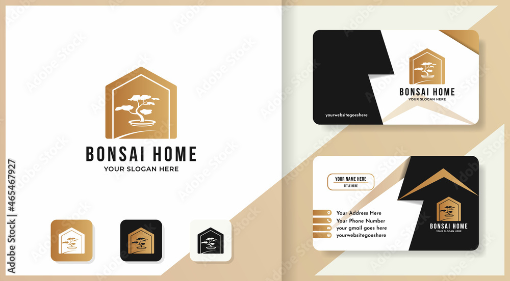 bonsai house logo design and business card bonsai house logo design and business card