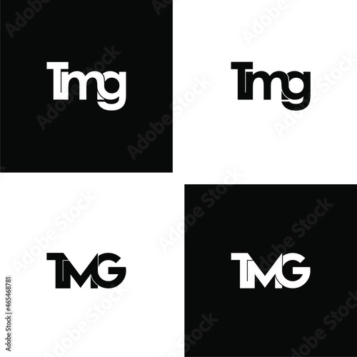 tmg initial letter monogram logo design set