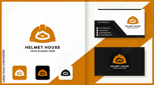 helmet real estate logo and business card design