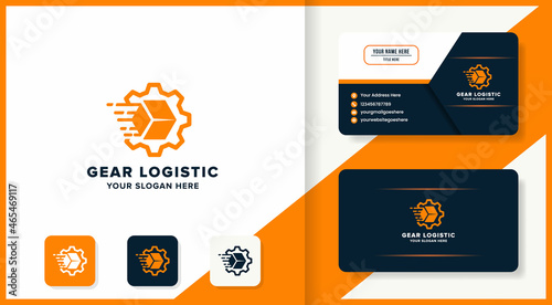 gear box logo design and business card