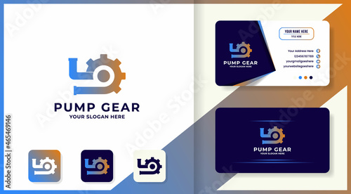 pump gear logo design and business card