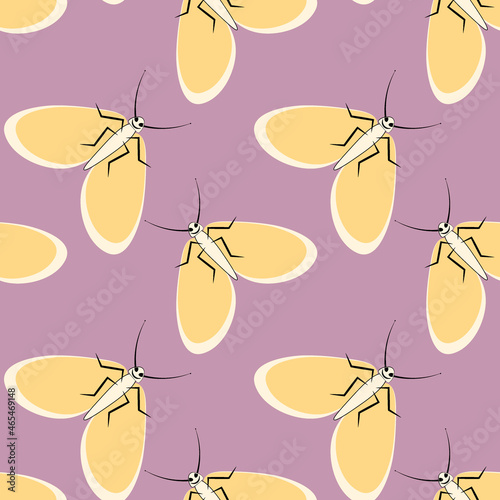 Illustration on a square background - stylized moths - graphics. Summer, insects, unbearable ease of life