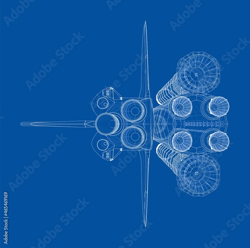 Rocket carrying space shuttle