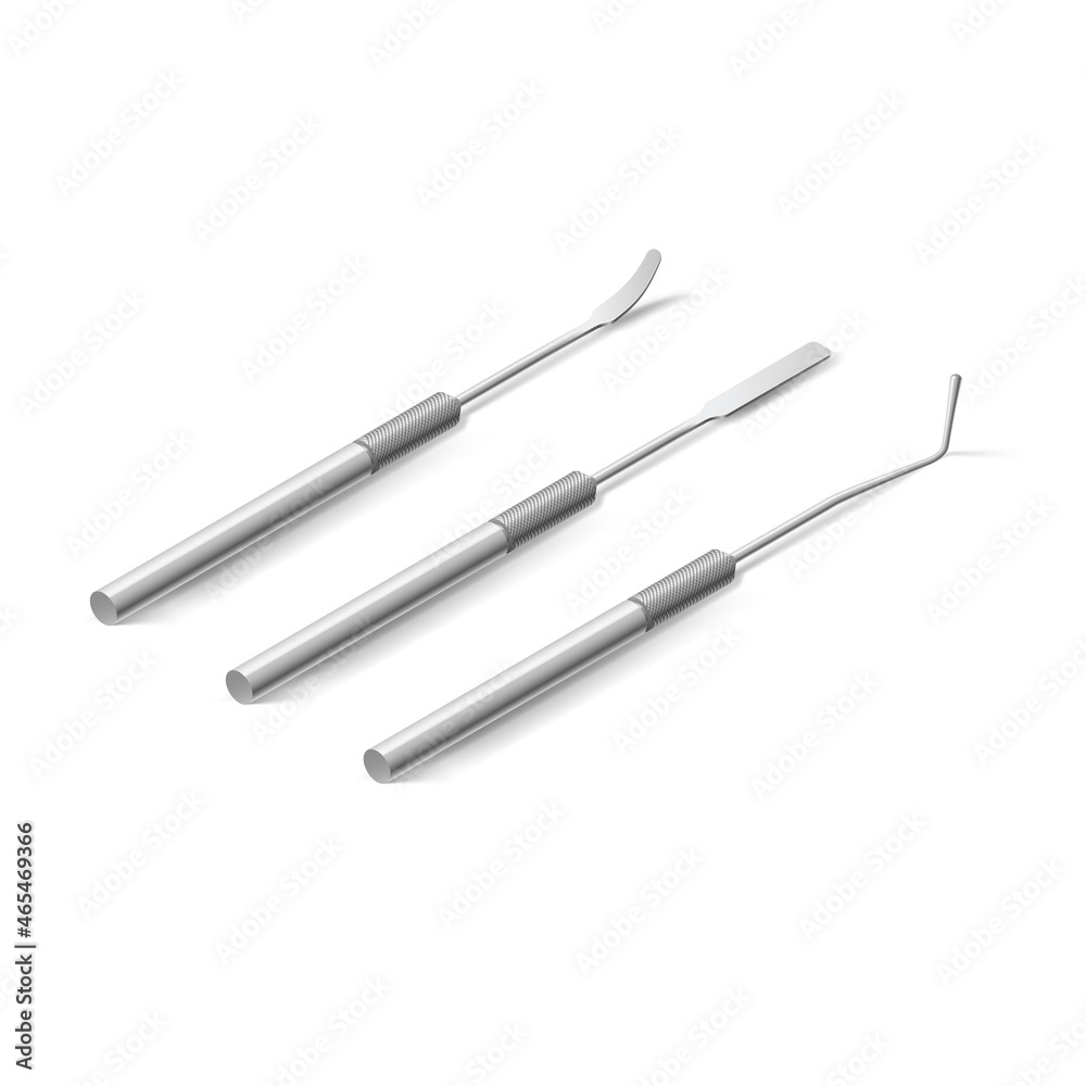 Dentist Instruments and Tools Laid out Against White Backdrop. A set of Metal Medical Equipment for Teeth Dental Care. Dental Hygiene and Healthcare Concept Dentist Instruments and Tools Laid out Against White Backdrop. A set of Metal Medical Equipment for Teeth Dental Care. Dental Hygiene and Healthcare Concept