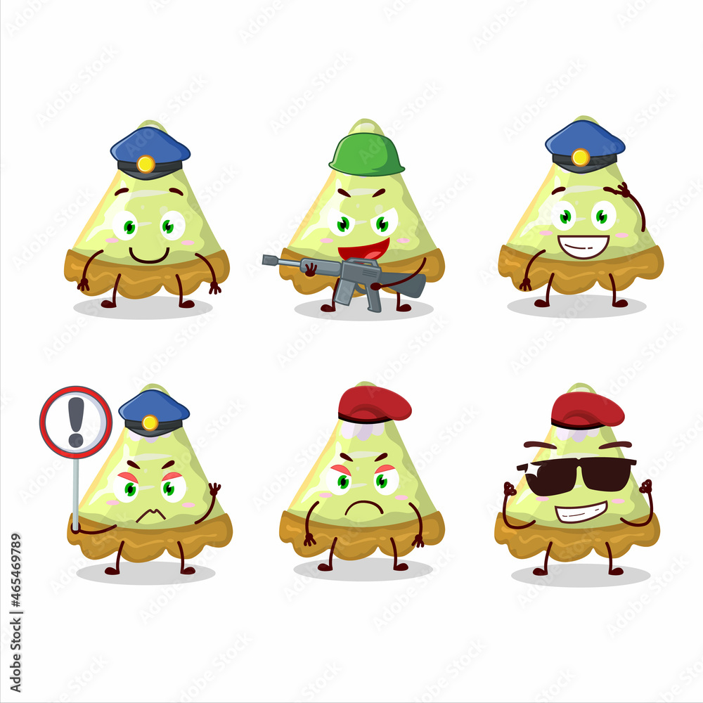 A dedicated Police officer of slice of key lime pie mascot design style A dedicated Police officer of slice of key lime pie mascot design style