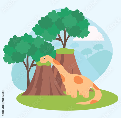 nature and dinosaur landscape
