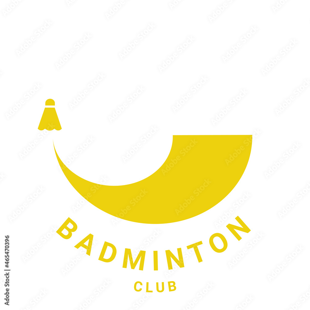 illustration of a yellow shuttlecock logo. illustration of a yellow shuttlecock logo.