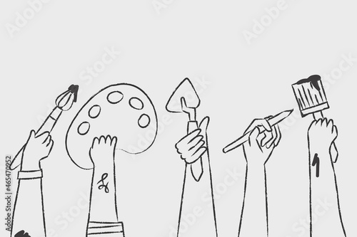 Creative art doodle vector DIY artist concept