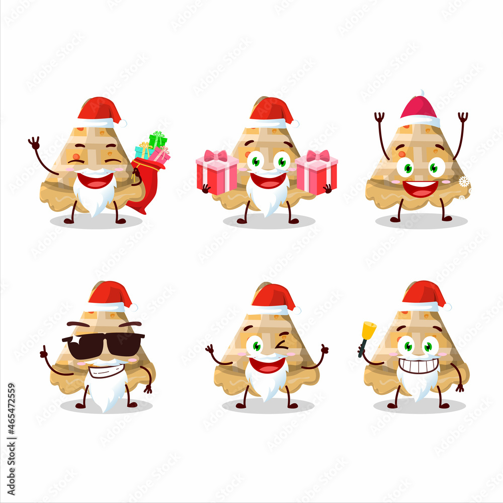 Santa Claus emoticons with slice of peach pie cartoon character Santa Claus emoticons with slice of peach pie cartoon character