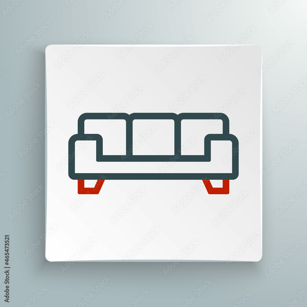 Line Sofa icon isolated on white background. Colorful outline concept. Vector Line Sofa icon isolated on white background. Colorful outline concept. Vector