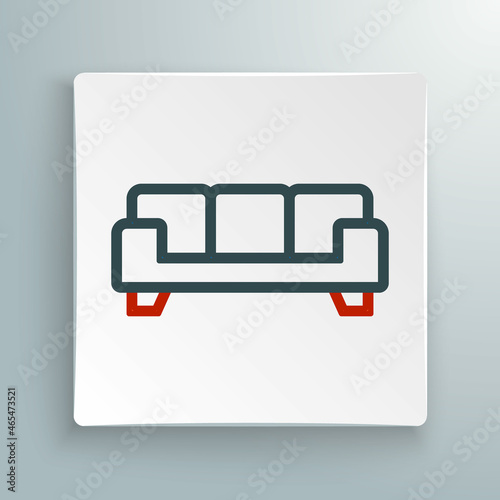 Line Sofa icon isolated on white background. Colorful outline concept. Vector