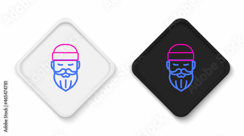 Line Bearded lumberjack man icon isolated on white background. Colorful outline concept. Vector