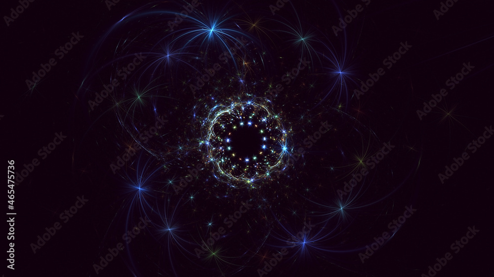 Obraz premium 3D rendering abstract round light background