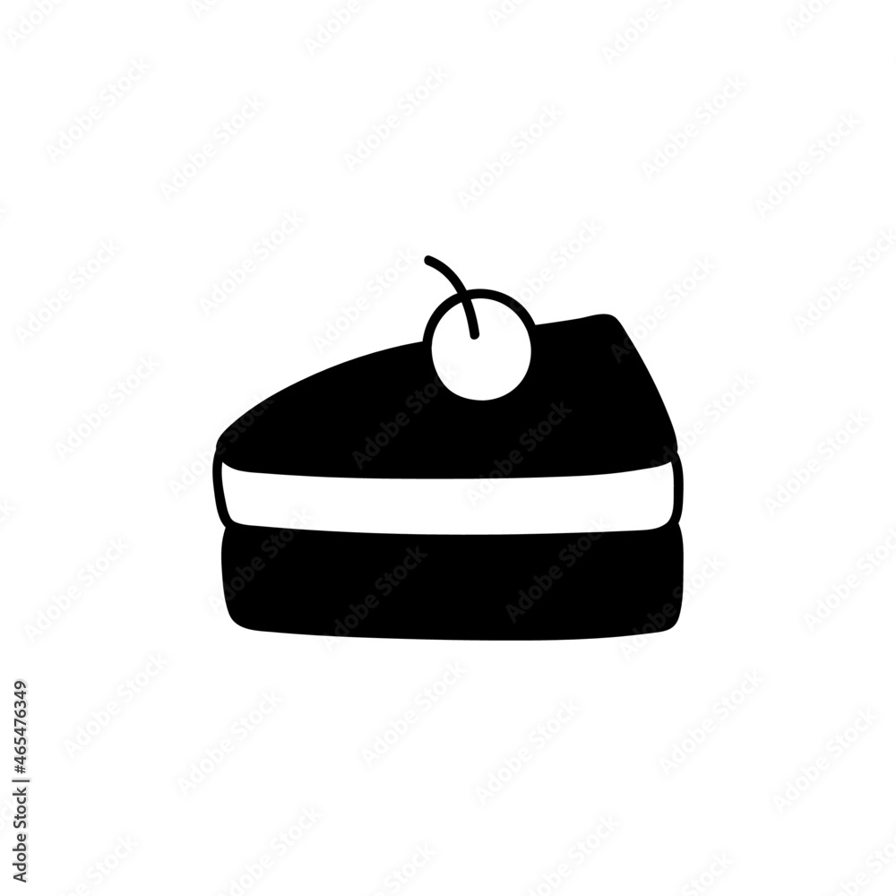 coffee cake icon in solid black flat shape glyph icon, isolated on white background coffee cake icon in solid black flat shape glyph icon, isolated on white background