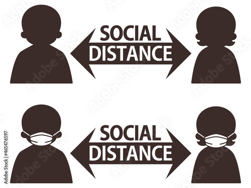 ソーシャルディスタンス　距離をとる　感染症対策